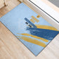 Prince Hall Freemasonry Rubber Doormat Vintage Brush Stroke Masonic Blue Gold Graphic