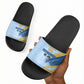 Prince Hall Freemasonry Slide Sandals Vintage Brush Stroke Masonic Blue Gold Graphic