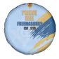 Prince Hall Freemasonry Spare Tire Cover Vintage Brush Stroke Masonic Blue Gold Graphic