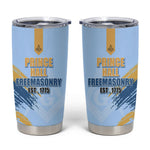 Prince Hall Freemasonry Tumbler Cup Vintage Brush Stroke Masonic Blue Gold Graphic