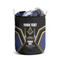 Personalized Prince Hall Freemasonry Laundry Basket Royal Blue Gold Masonic Geometric Legacy Graphic