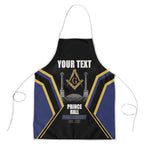 Personalized Prince Hall Freemasonry Apron Royal Blue Gold Masonic Geometric Legacy Graphic