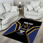 Personalized Prince Hall Freemasonry Area Rug Royal Blue Gold Masonic Geometric Legacy Graphic
