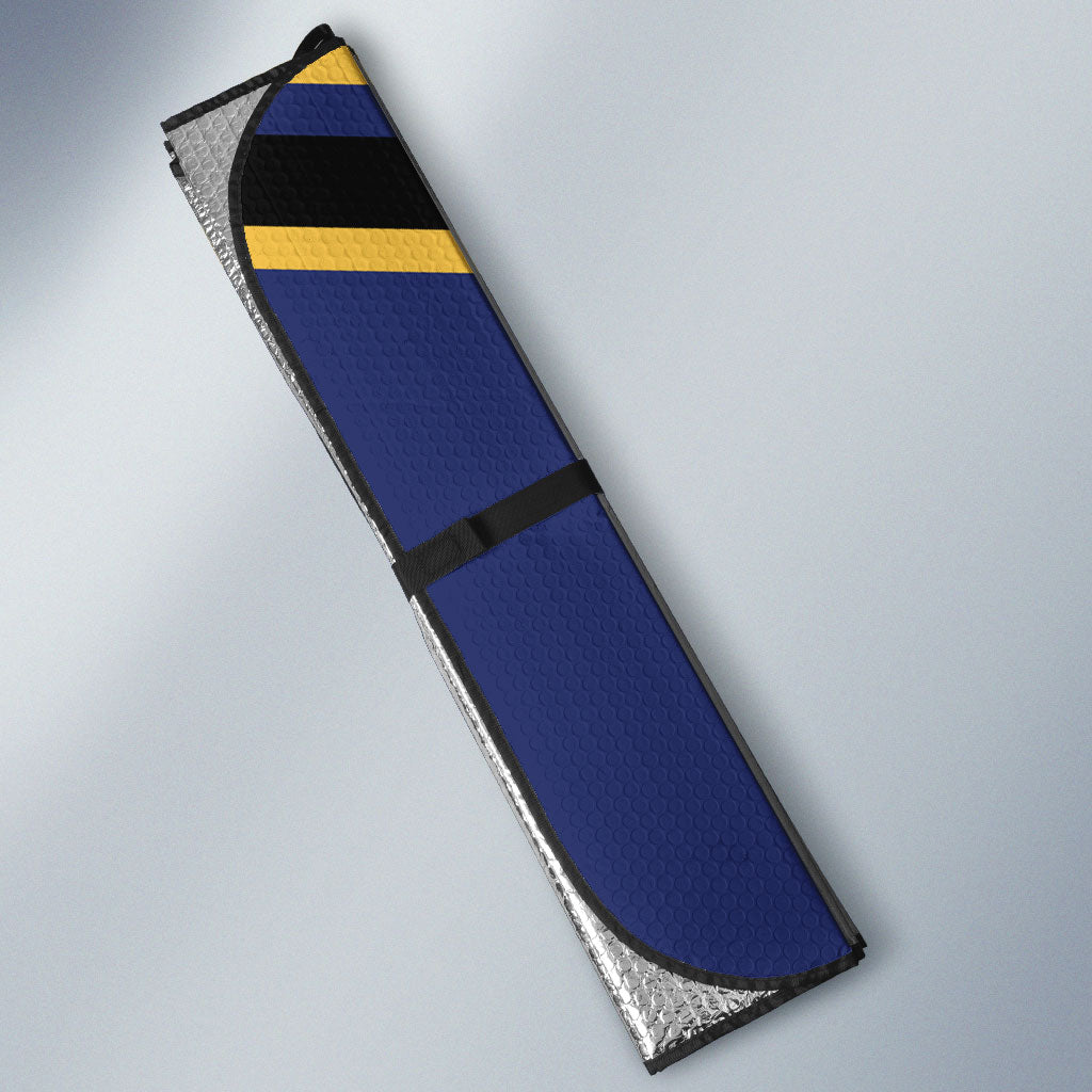 Personalized Prince Hall Freemasonry Auto Sun Shade Royal Blue Gold Masonic Geometric Legacy Graphic