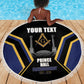 Personalized Prince Hall Freemasonry Beach Blanket Royal Blue Gold Masonic Geometric Legacy Graphic