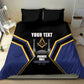 Personalized Prince Hall Freemasonry Bedding Set Royal Blue Gold Masonic Geometric Legacy Graphic