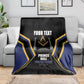 Personalized Prince Hall Freemasonry Blanket Royal Blue Gold Masonic Geometric Legacy Graphic