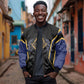 Personalized Prince Hall Freemasonry Bomber Jacket Royal Blue Gold Masonic Geometric Legacy Graphic