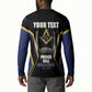 Personalized Prince Hall Freemasonry Button Sweatshirt Royal Blue Gold Masonic Geometric Legacy Graphic