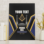 Personalized Prince Hall Freemasonry Canvas Wall Art Royal Blue Gold Masonic Geometric Legacy Graphic