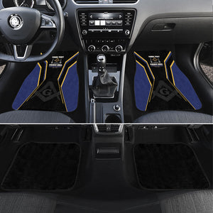 Personalized Prince Hall Freemasonry Car Mats Royal Blue Gold Masonic Geometric Legacy Graphic