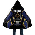 Personalized Prince Hall Freemasonry Cloak Royal Blue Gold Masonic Geometric Legacy Graphic