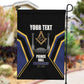 Personalized Prince Hall Freemasonry Garden Flag Royal Blue Gold Masonic Geometric Legacy Graphic