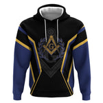 Personalized Prince Hall Freemasonry Hoodie Royal Blue Gold Masonic Geometric Legacy Graphic