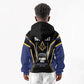 Personalized Prince Hall Freemasonry Kid Hoodie Royal Blue Gold Masonic Geometric Legacy Graphic