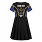 Personalized Prince Hall Freemasonry Kid Short Sleeve Dress Royal Blue Gold Masonic Geometric Legacy Graphic