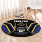 Personalized Prince Hall Freemasonry Round Carpet Royal Blue Gold Masonic Geometric Legacy Graphic