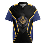 Personalized Prince Hall Freemasonry Rugby Jersey Royal Blue Gold Masonic Geometric Legacy Graphic