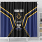 Personalized Prince Hall Freemasonry Shower Curtain Royal Blue Gold Masonic Geometric Legacy Graphic