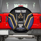 Personalized Prince Hall Freemasonry Spare Tire Cover Royal Blue Gold Masonic Geometric Legacy Graphic