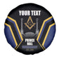 Personalized Prince Hall Freemasonry Spare Tire Cover Royal Blue Gold Masonic Geometric Legacy Graphic