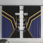 Personalized Prince Hall Freemasonry Window Curtain Royal Blue Gold Masonic Geometric Legacy Graphic
