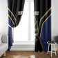 Personalized Prince Hall Freemasonry Window Curtain Royal Blue Gold Masonic Geometric Legacy Graphic