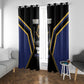 Personalized Prince Hall Freemasonry Window Curtain Royal Blue Gold Masonic Geometric Legacy Graphic