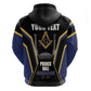 Personalized Prince Hall Freemasonry Zip Hoodie Royal Blue Gold Masonic Geometric Legacy Graphic
