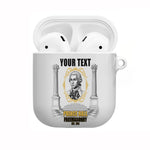 Personalized Prince Hall Freemasonry AirPods Case Masonic Square And Compass Vintage Gold Pillar Illustration
