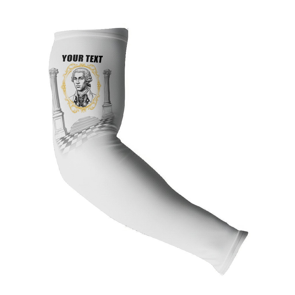 Personalized Prince Hall Freemasonry Arm Sleeves Masonic Square And Compass Vintage Gold Pillar Illustration