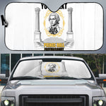 Personalized Prince Hall Freemasonry Auto Sun Shade Masonic Square And Compass Vintage Gold Pillar Illustration