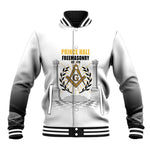 Personalized Prince Hall Freemasonry Baseball Jacket Masonic Square And Compass Vintage Gold Pillar Illustration