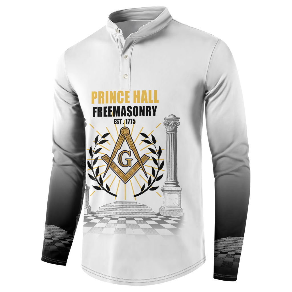 Personalized Prince Hall Freemasonry Button Sweatshirt Masonic Square And Compass Vintage Gold Pillar Illustration