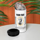 Personalized Prince Hall Freemasonry 4 in 1 Can Cooler Tumbler Masonic Square And Compass Vintage Gold Pillar Illustration