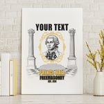 Personalized Prince Hall Freemasonry Canvas Wall Art Masonic Square And Compass Vintage Gold Pillar Illustration