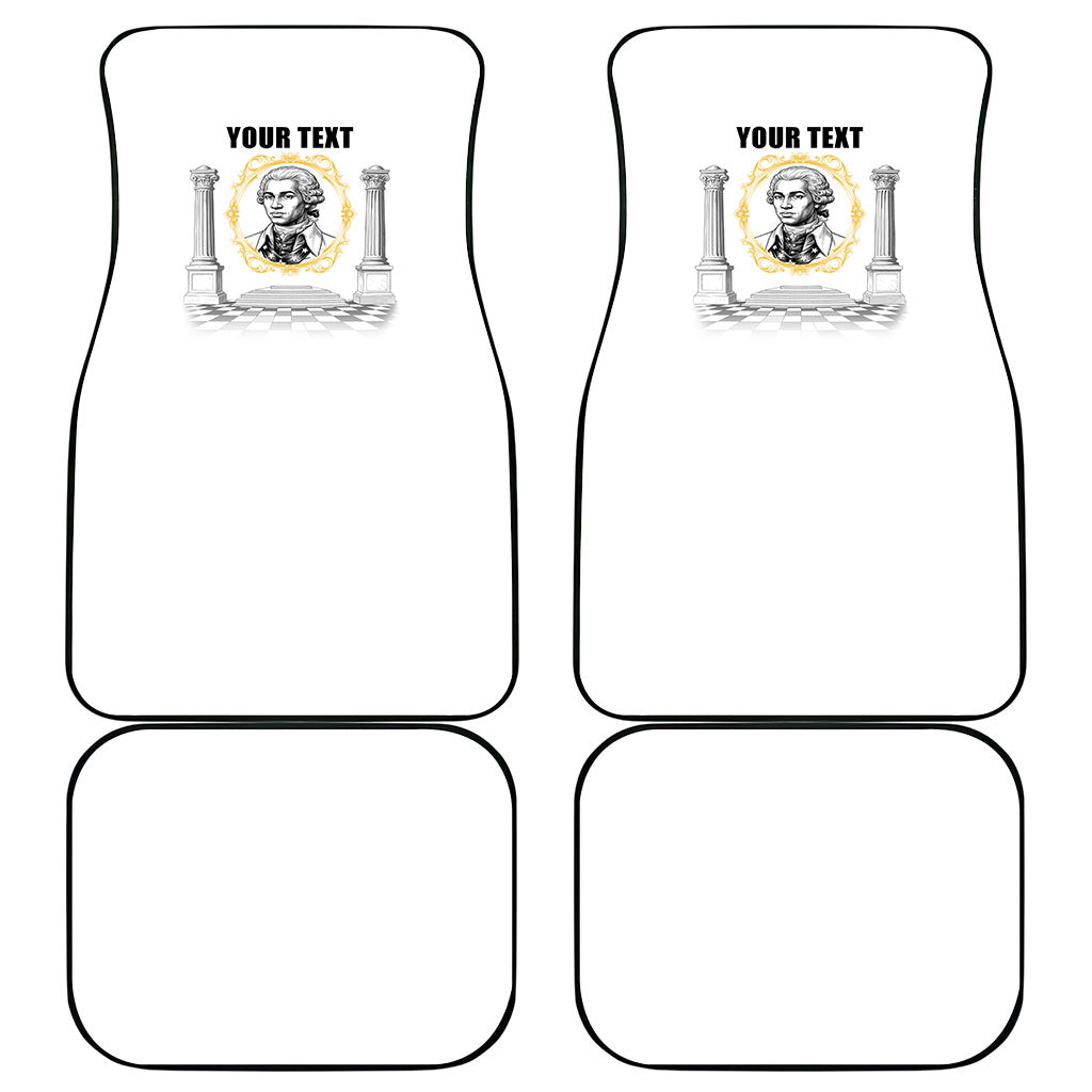 Personalized Prince Hall Freemasonry Car Mats Masonic Square And Compass Vintage Gold Pillar Illustration
