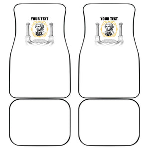 Personalized Prince Hall Freemasonry Car Mats Masonic Square And Compass Vintage Gold Pillar Illustration