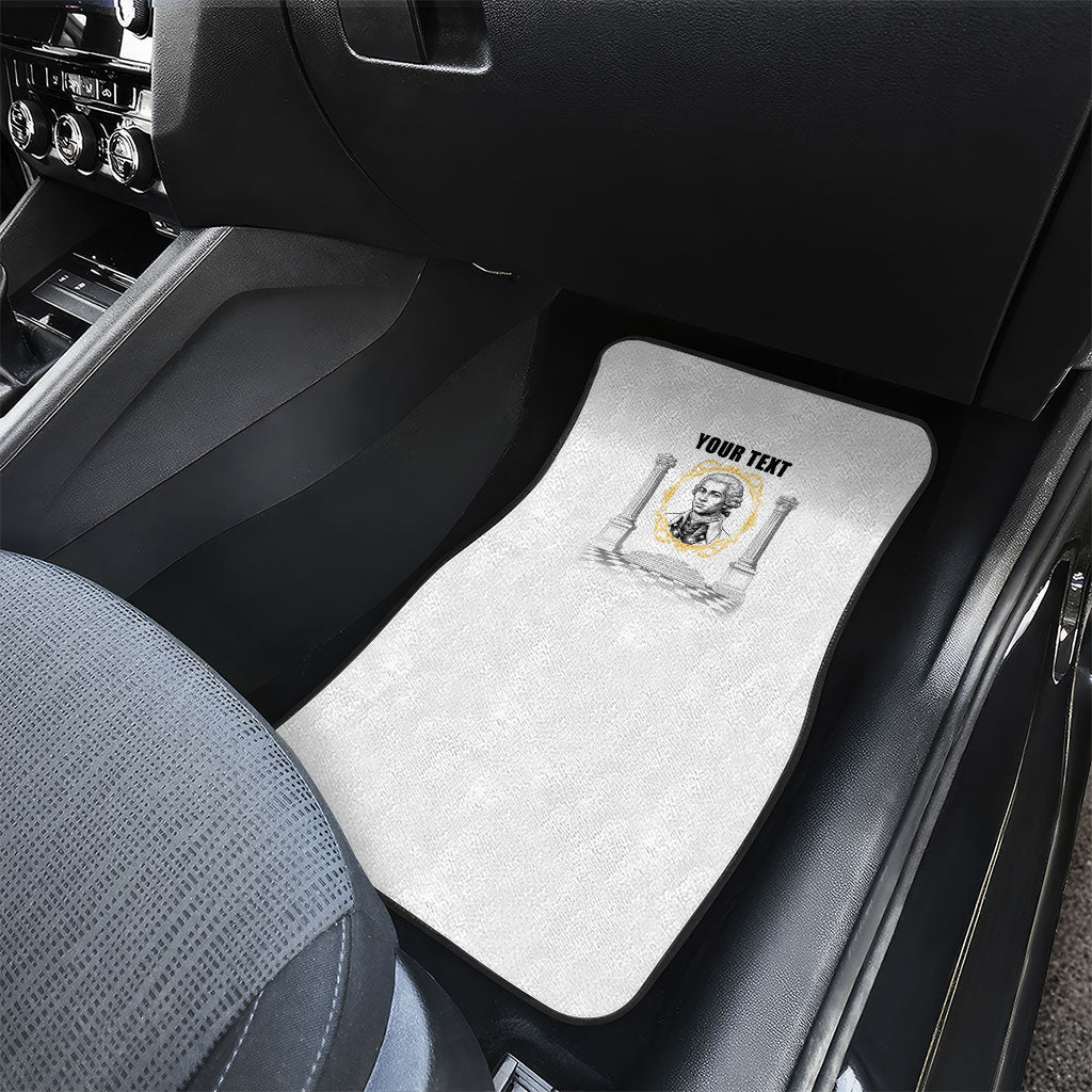 Personalized Prince Hall Freemasonry Car Mats Masonic Square And Compass Vintage Gold Pillar Illustration