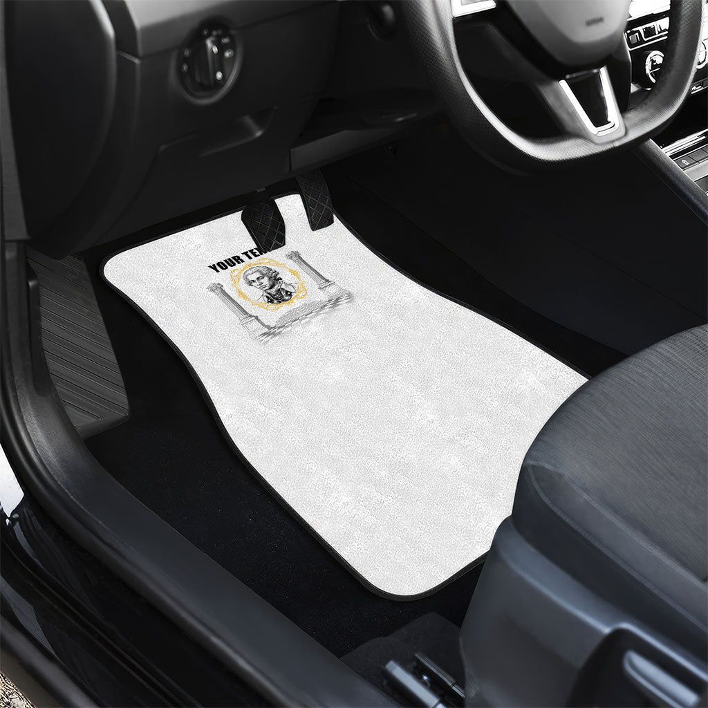 Personalized Prince Hall Freemasonry Car Mats Masonic Square And Compass Vintage Gold Pillar Illustration