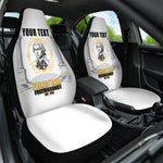 Personalized Prince Hall Freemasonry Car Seat Cover Masonic Square And Compass Vintage Gold Pillar Illustration