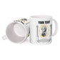 Personalized Prince Hall Freemasonry Ceramic Mug Masonic Square And Compass Vintage Gold Pillar Illustration