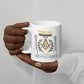 Personalized Prince Hall Freemasonry Ceramic Mug Masonic Square And Compass Vintage Gold Pillar Illustration