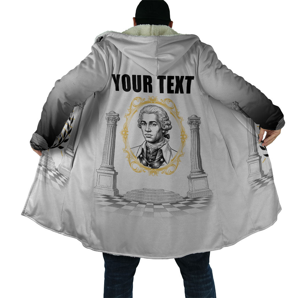 Personalized Prince Hall Freemasonry Cloak Masonic Square And Compass Vintage Gold Pillar Illustration