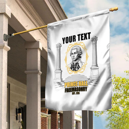Personalized Prince Hall Freemasonry Garden Flag Masonic Square And Compass Vintage Gold Pillar Illustration