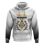 Personalized Prince Hall Freemasonry Hoodie Masonic Square And Compass Vintage Gold Pillar Illustration