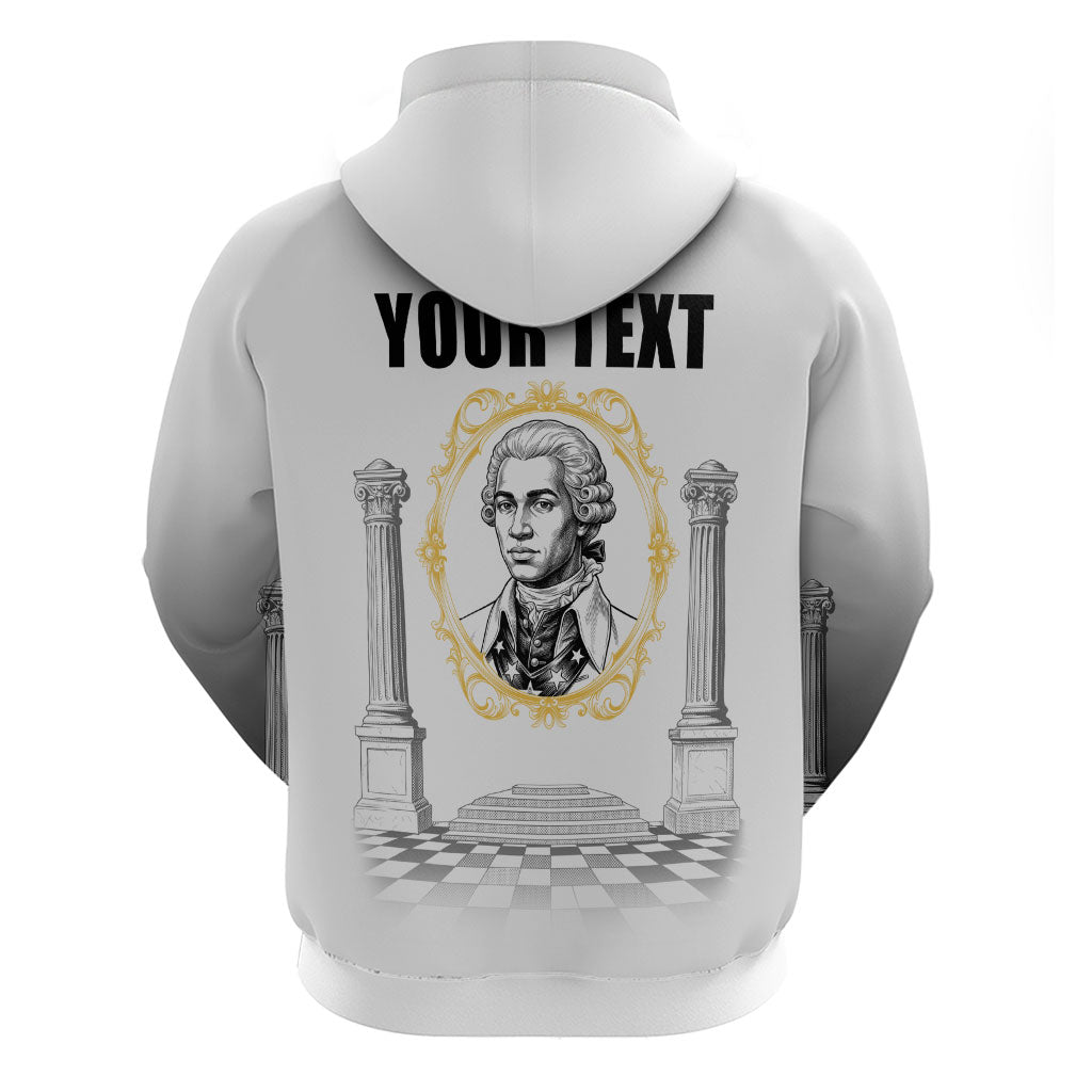 Personalized Prince Hall Freemasonry Hoodie Masonic Square And Compass Vintage Gold Pillar Illustration
