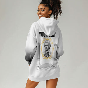 Personalized Prince Hall Freemasonry Hoodie Dress Masonic Square And Compass Vintage Gold Pillar Illustration
