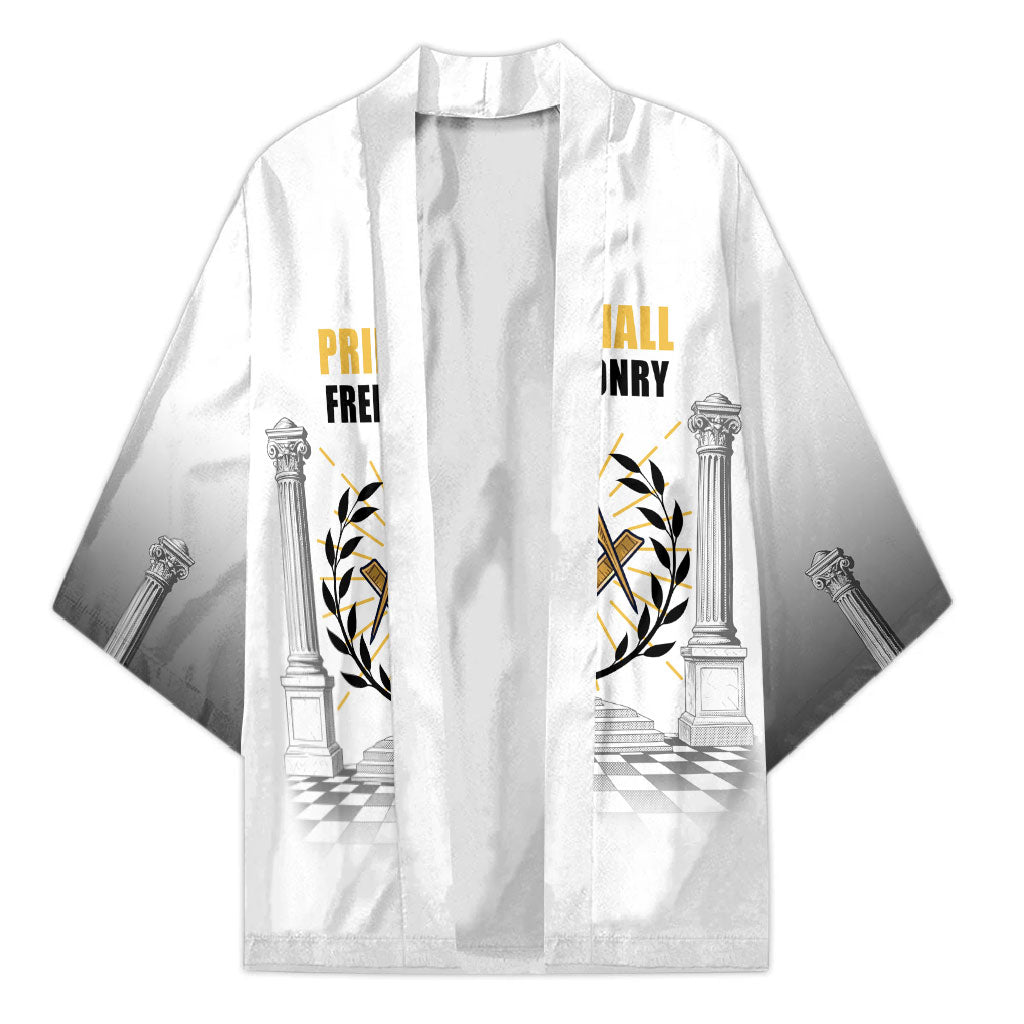 Personalized Prince Hall Freemasonry Kimono Masonic Square And Compass Vintage Gold Pillar Illustration