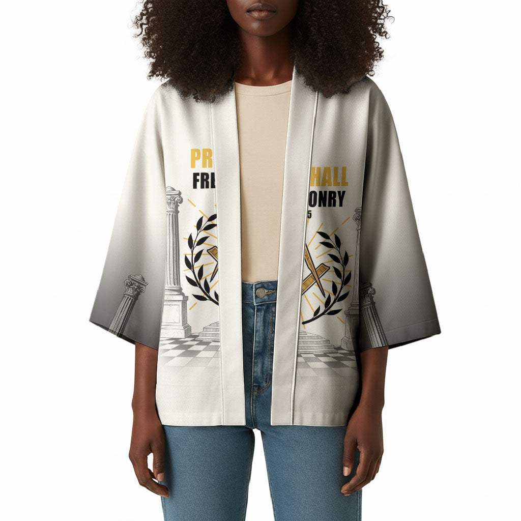 Personalized Prince Hall Freemasonry Kimono Masonic Square And Compass Vintage Gold Pillar Illustration